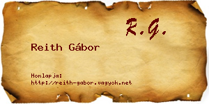 Reith Gábor névjegykártya